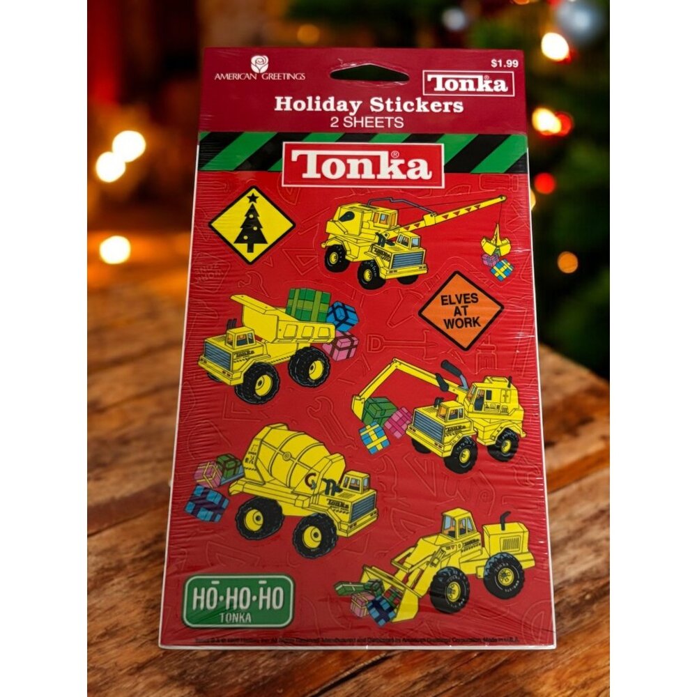 Vintage New Old Stock American Greeting s Stickers Tonka Christmas sealed 1998
